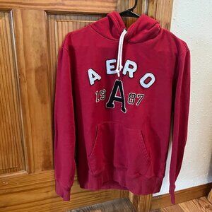 Aeropostale Hoodie Sweatshirt, Red, Medium